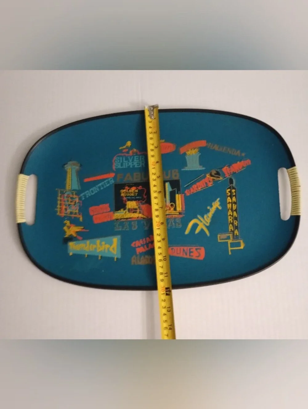 Las Vegas Vintage Souvenir Serving Tray With Iconic Casino Hotel Logos MCM
